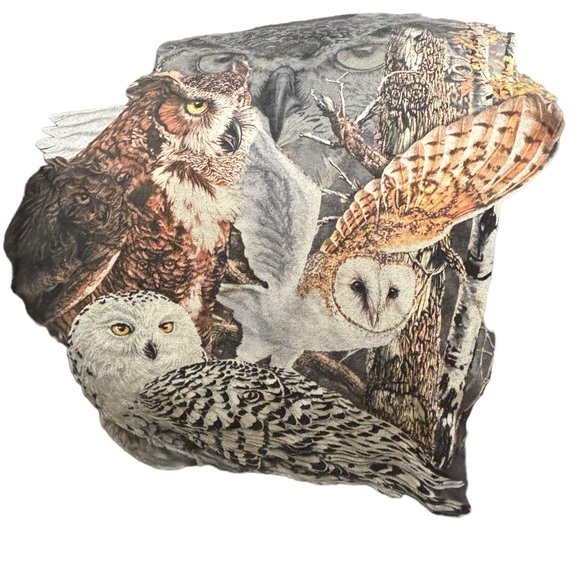 THE MOUNTAIN Shirt Mens Extra Large Gray Tie Dye Owls Big Graphic HTF Rare Print - Picture 12 of 12